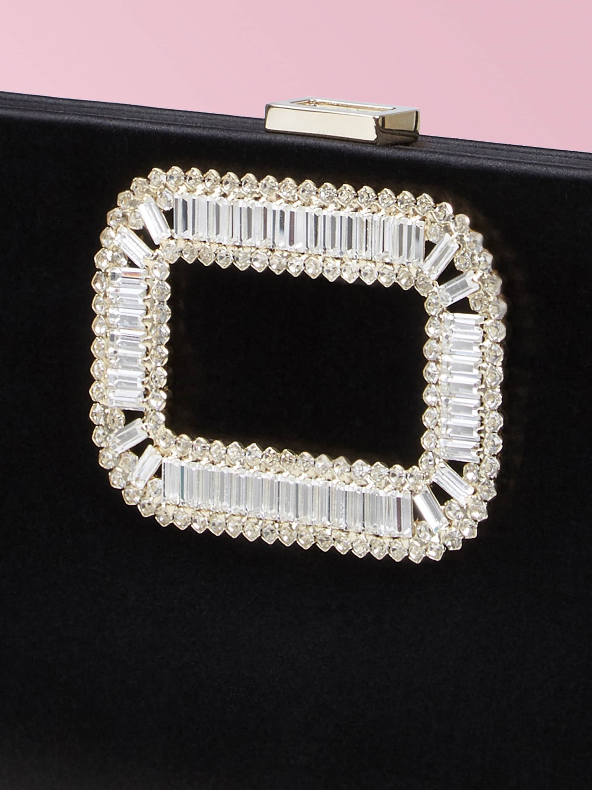 Roger Vivier Buckle Embellished Clutch Bag In Black