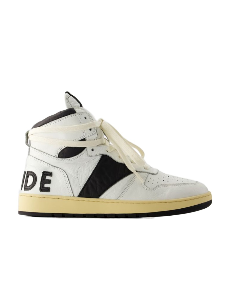 Rhude Rhecess Smooth High-top Sneakers In White