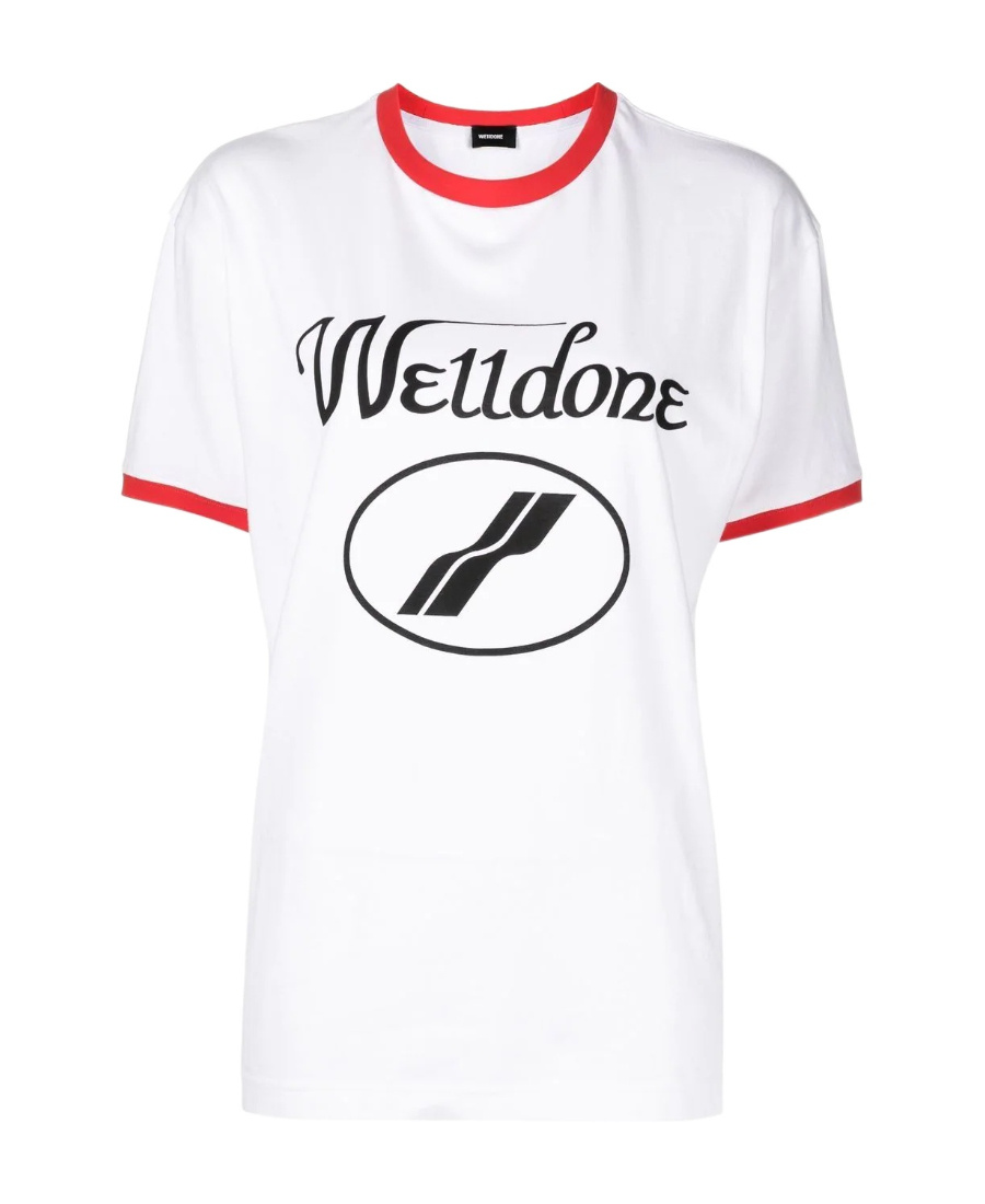 WE11 DONE LOGO-PRINT CREW-NECK T-SHIRT