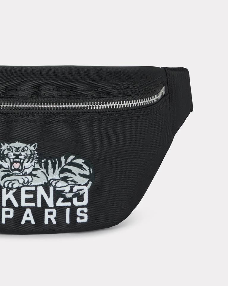 Kenzo Versatile Belt Bag Adjustable Strap Front Pocket In Black
