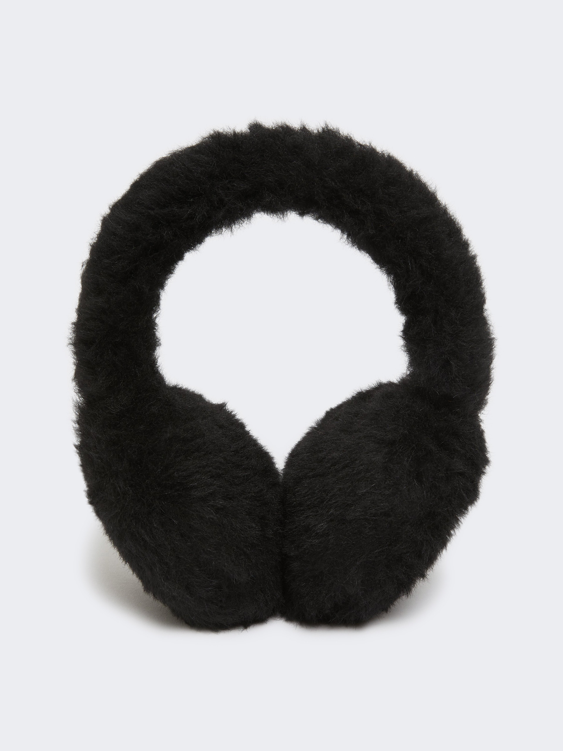 Max Mara Alpaca And Wool Teddy Fabric Earmuffs In Black