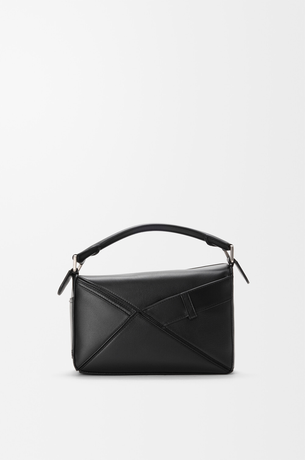 Loewe Panta Small Puzzle Bag In Shiny Calfskin In Black