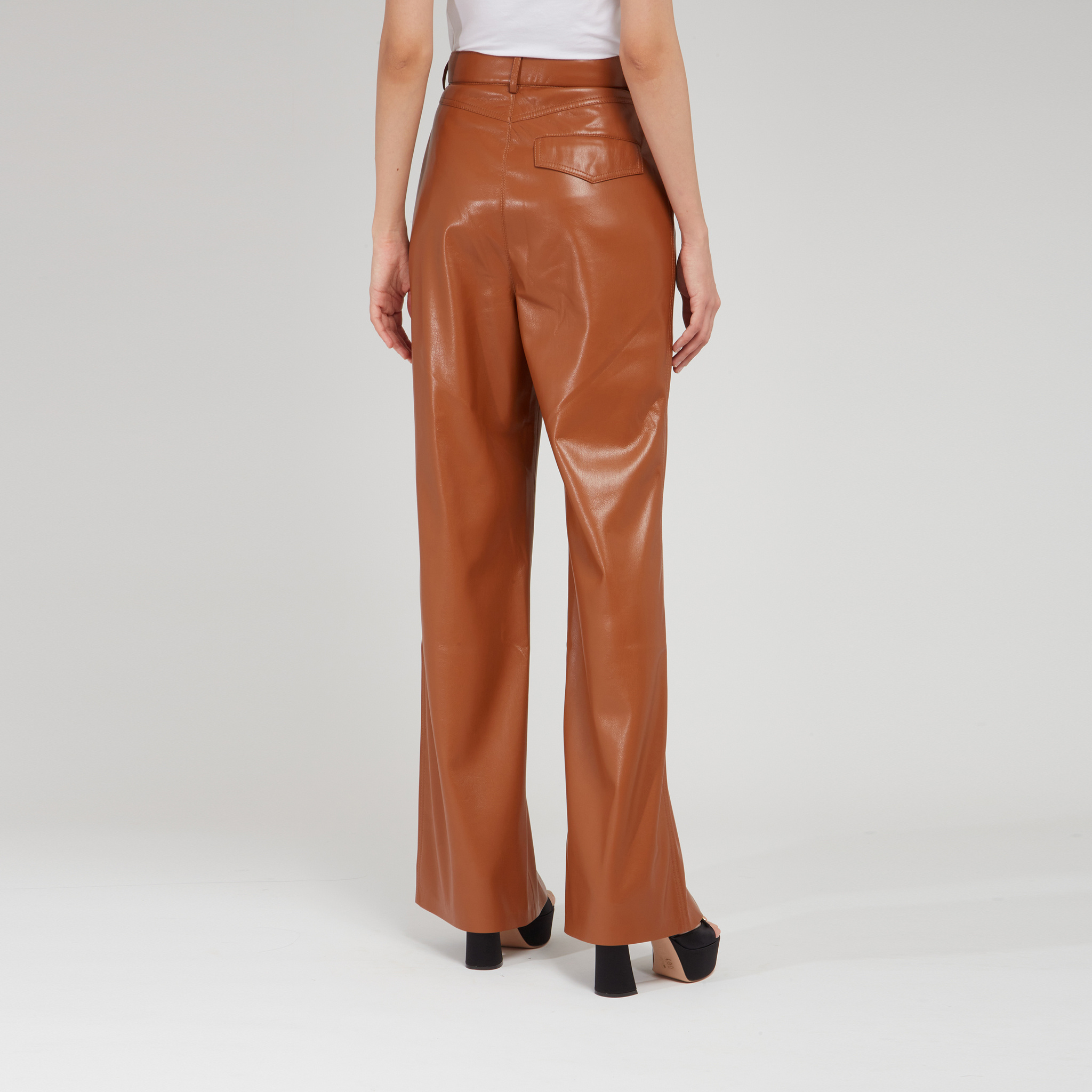 Nanushka Basha Okobor Wide-leg Pants In Brown