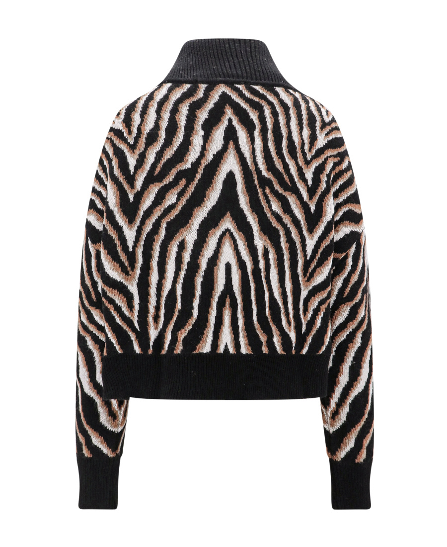 Erika Cavallini Patterned-intarsia Wool-blend Jumper In Black