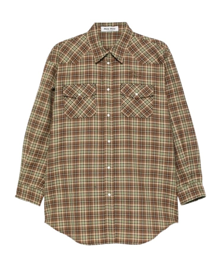 Miu Miu Long Sleeve Shirt In Multi