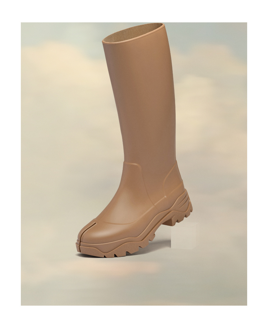 Maison Margiela Tabi Rain Boots In Brown