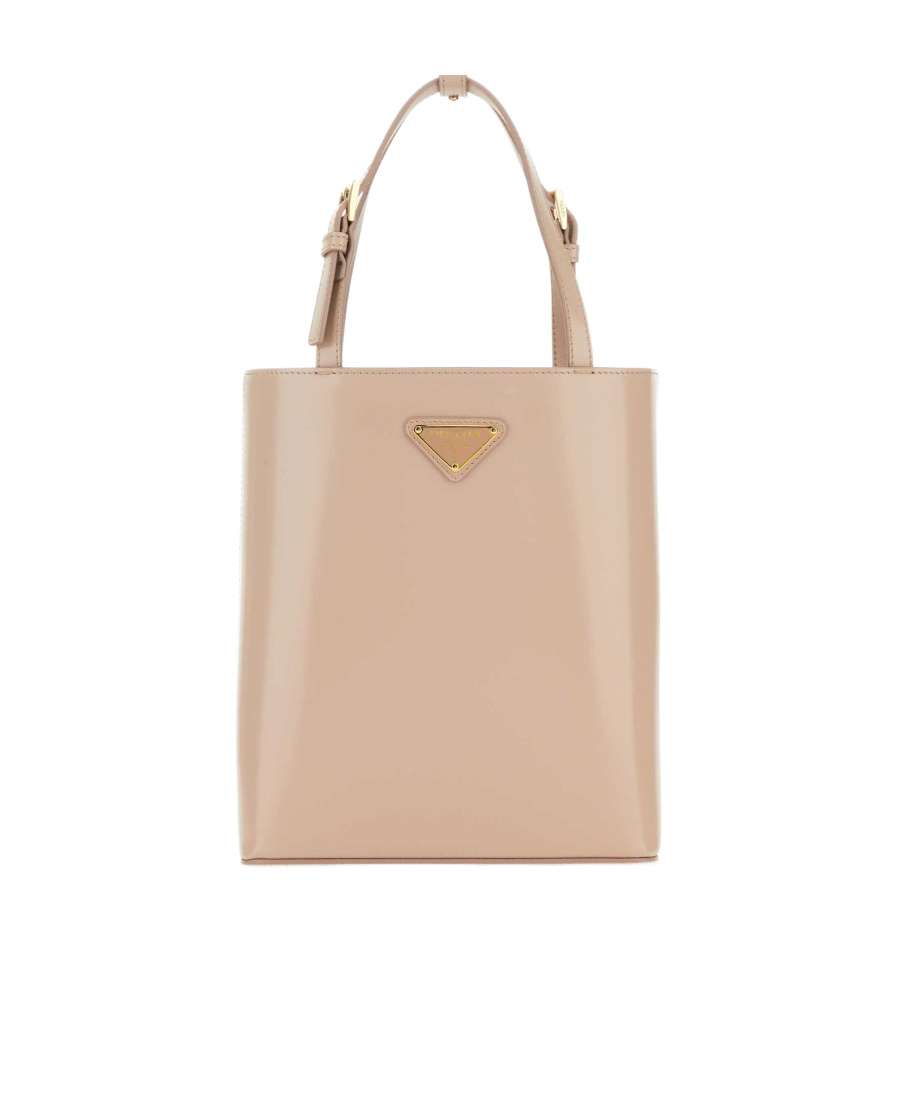 Prada Small Antique Nappa Leather Tote Bag In Nude