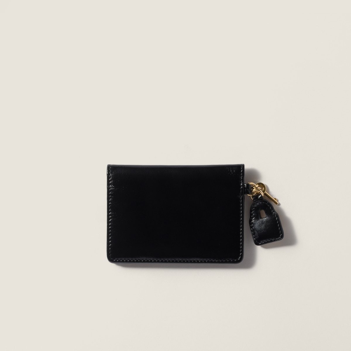 Miu Miu Leather Card Holder In Black