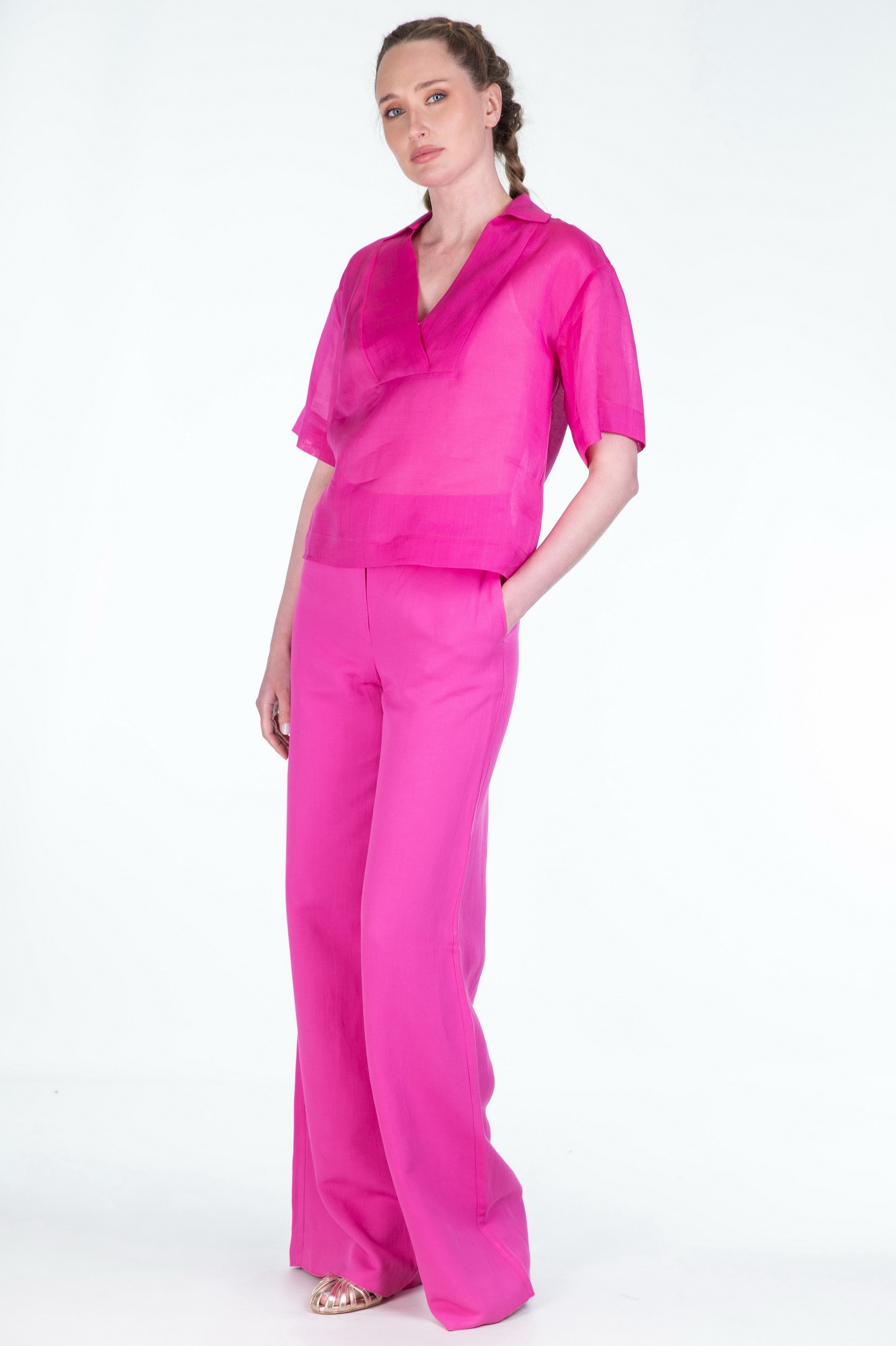 Max Mara High-waisted Casual Pants In Pink