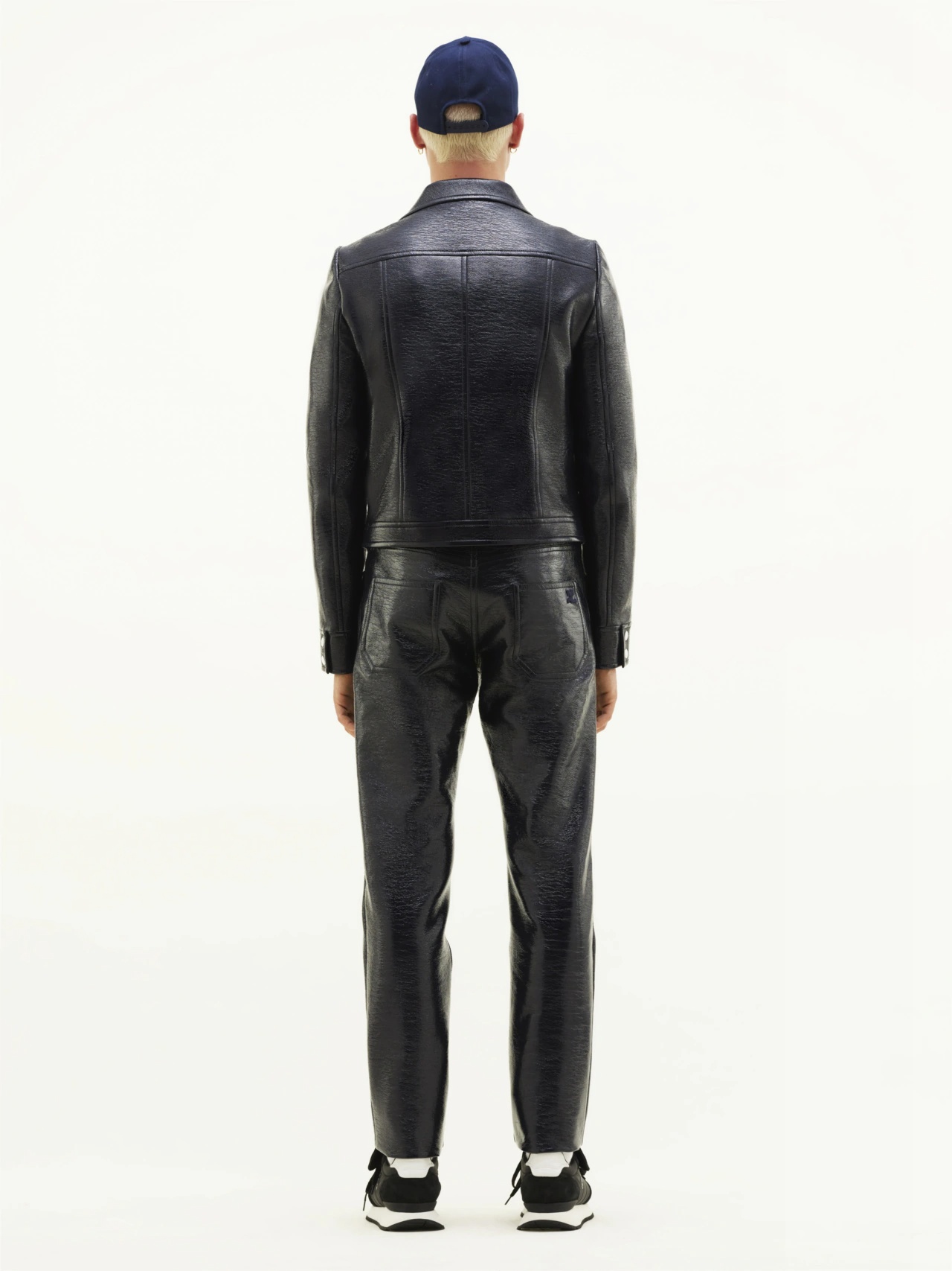 Courrèges Structured Black Faux-leather Jacket In Black