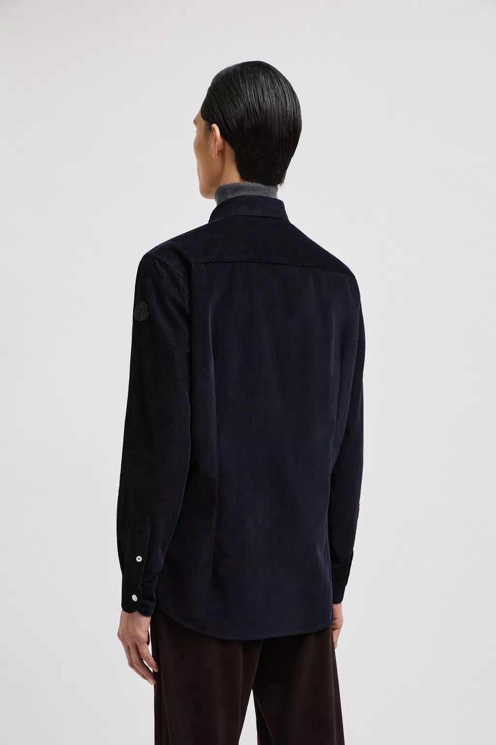 Moncler Long-sleeved Shirt In Blue