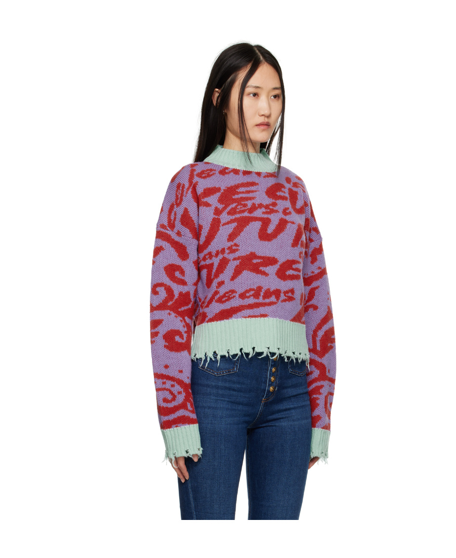 Versace Jeans Pattern Sweater In Multicolor