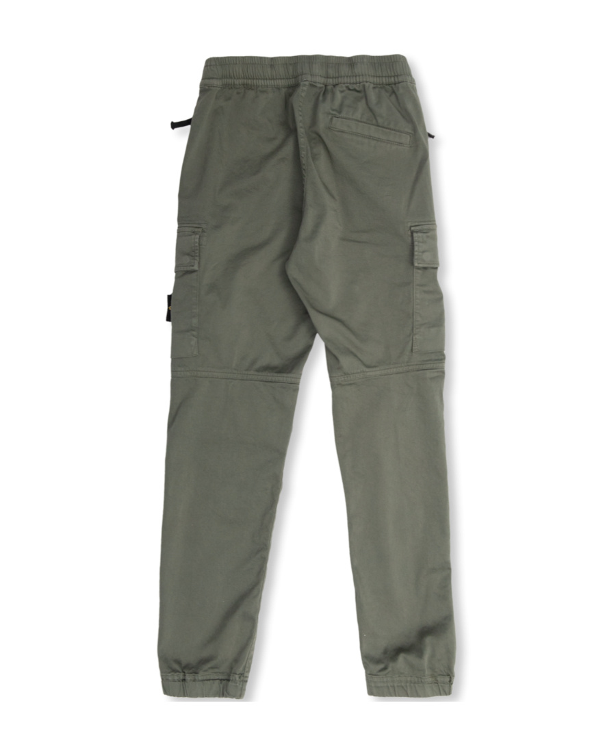 STONE ISLAND STONE ISLAND JUNIOR COMPASS-MOTIF ELASTIC WAIST TROUSERS