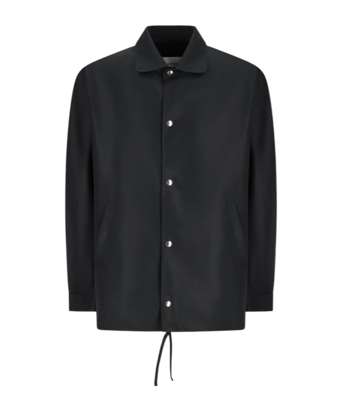 Givenchy Drawstring Hem Shirt Jacket In Black
