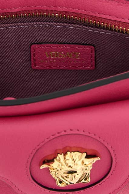 Versace La Medusa Calf-leather Crossbody Bag In Pink
