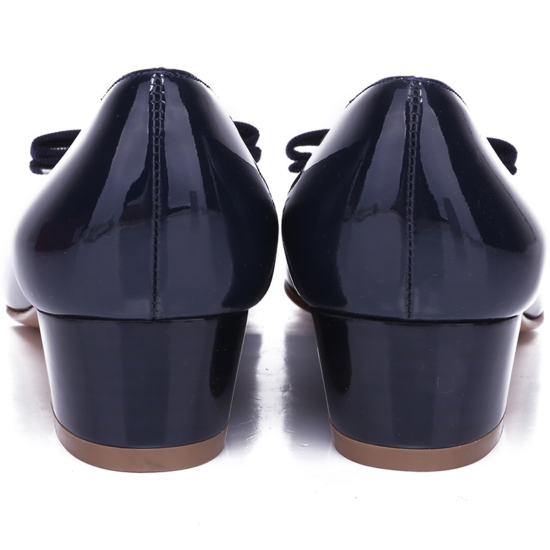 Ferragamo Blue Vara Series High Heels In Black