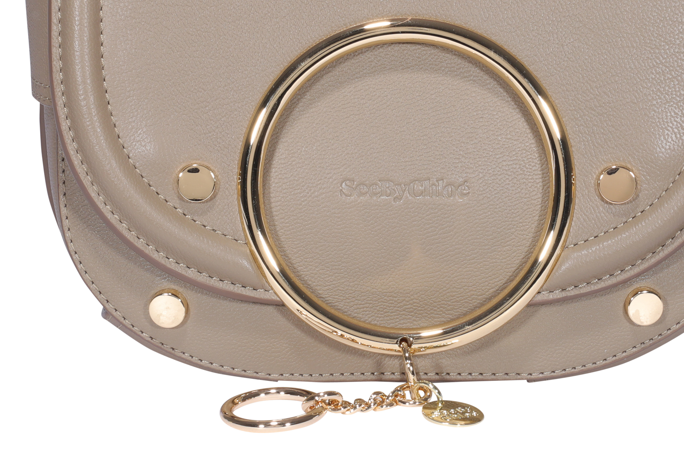 See By Chloé Metal Logo Shoulder Bag In Nude