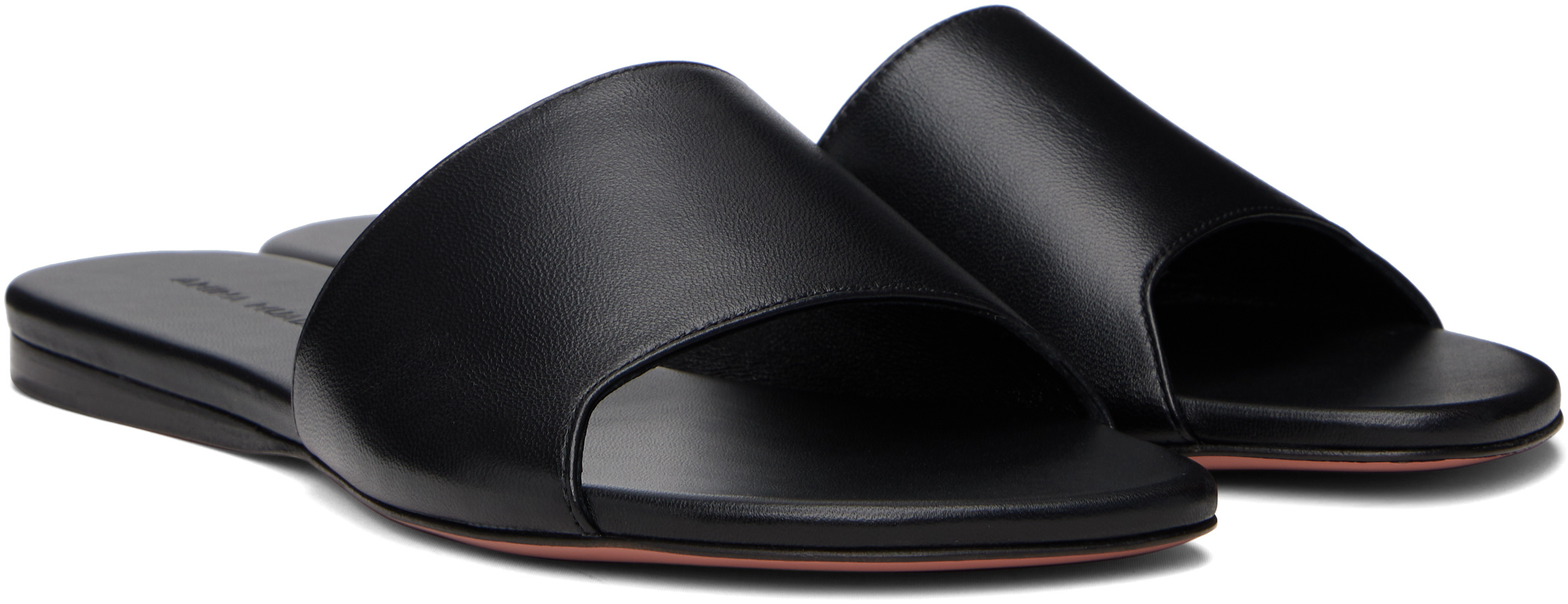 Amina Muaddi Bianca Slippers In Black