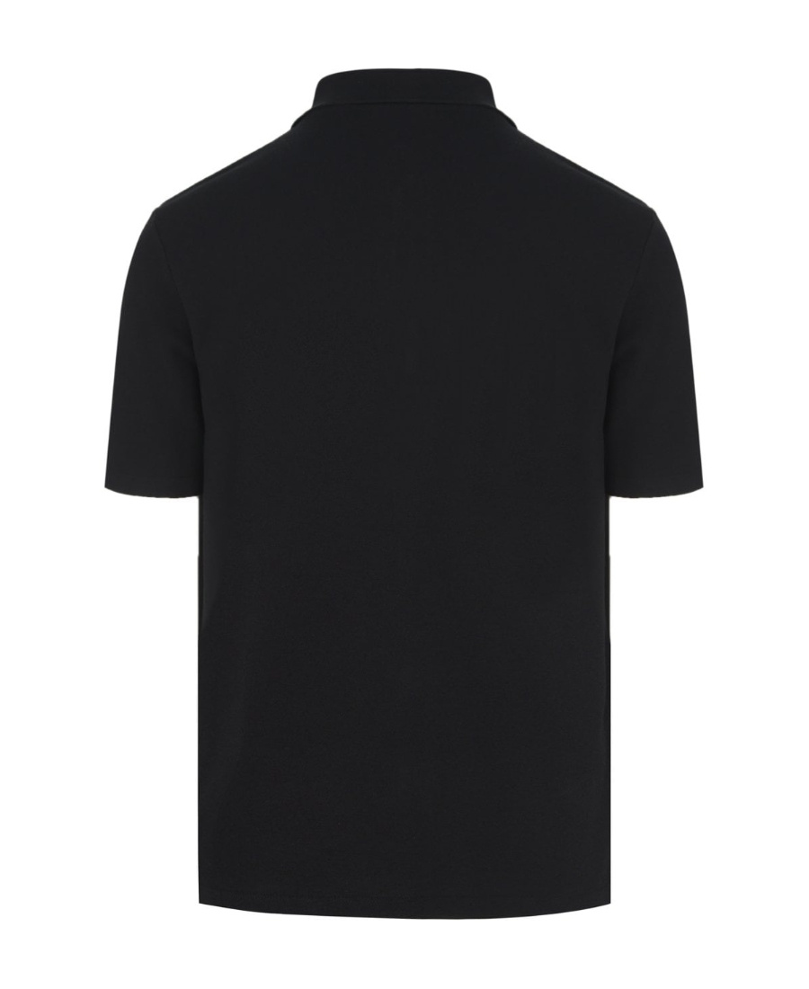 Balmain Laminato Logo-lettering Polo Shirt In Black
