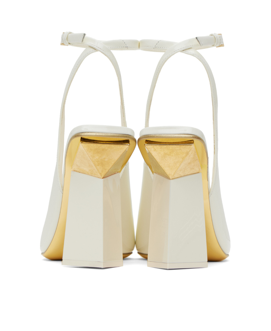 Valentino One Stud Hyper High Heels In White