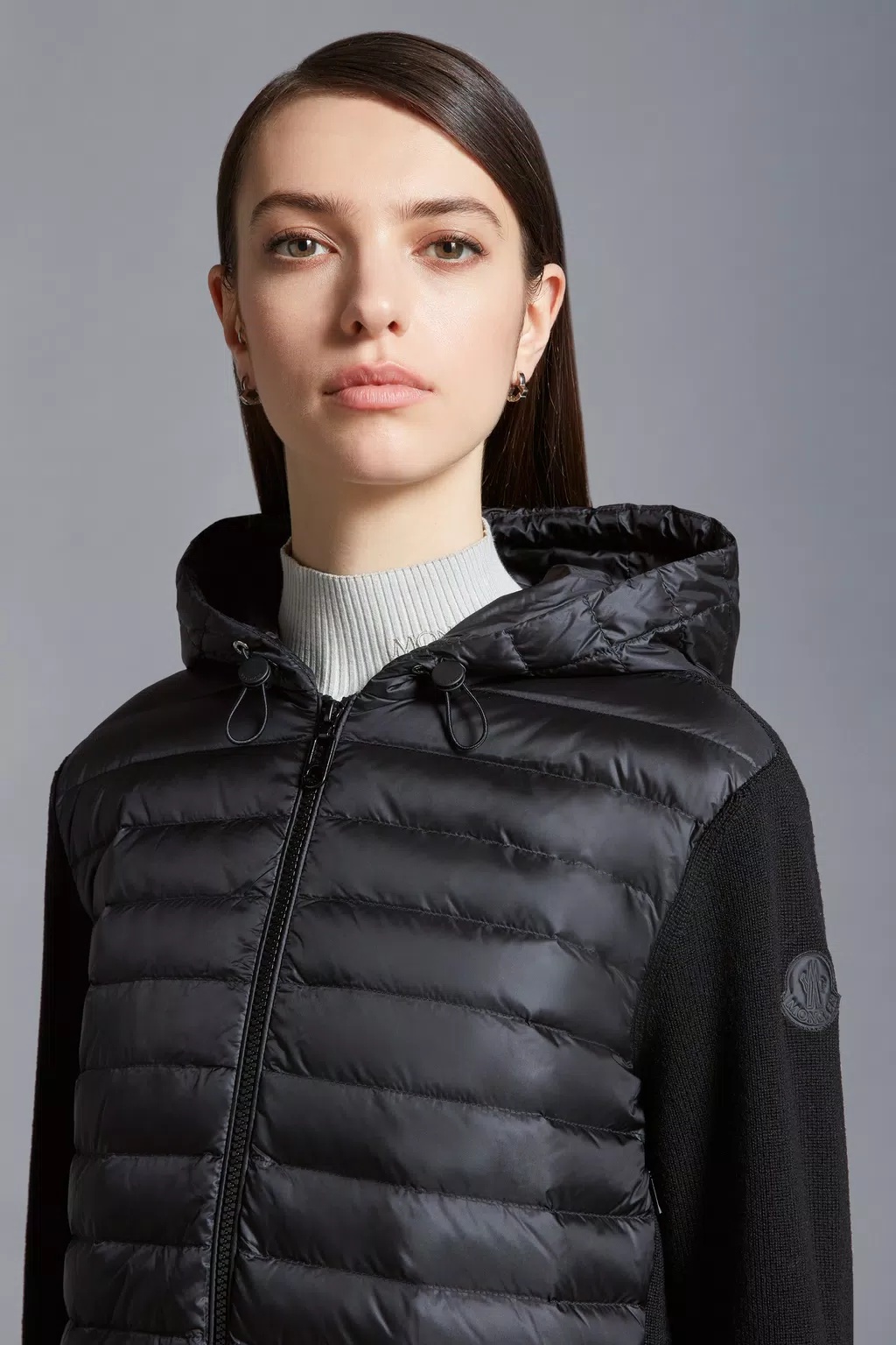 Moncler Padded Zip-up Hoodie In Black