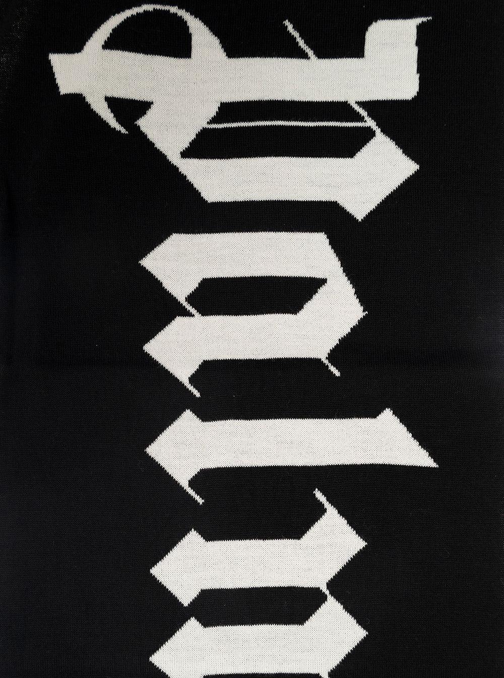 Palm Angels Logo-jacquard Wool-blend Scarf In Black