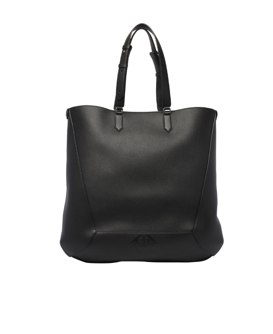 Alexander Mcqueen The Edge Leather Tote Bag In Black