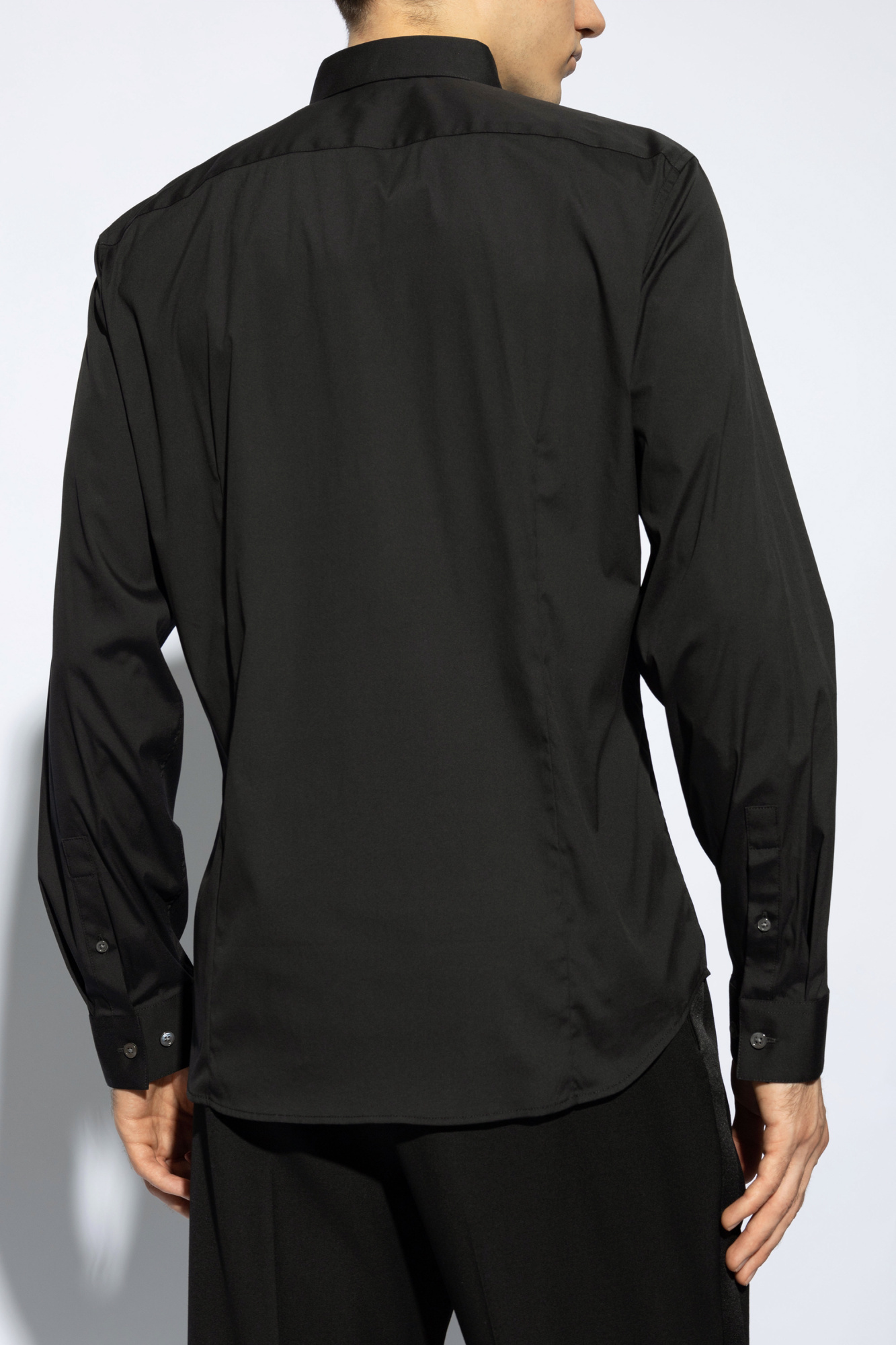 Theory Sylvain Mens Poplin Tab Collar Button-down Shirt In Black