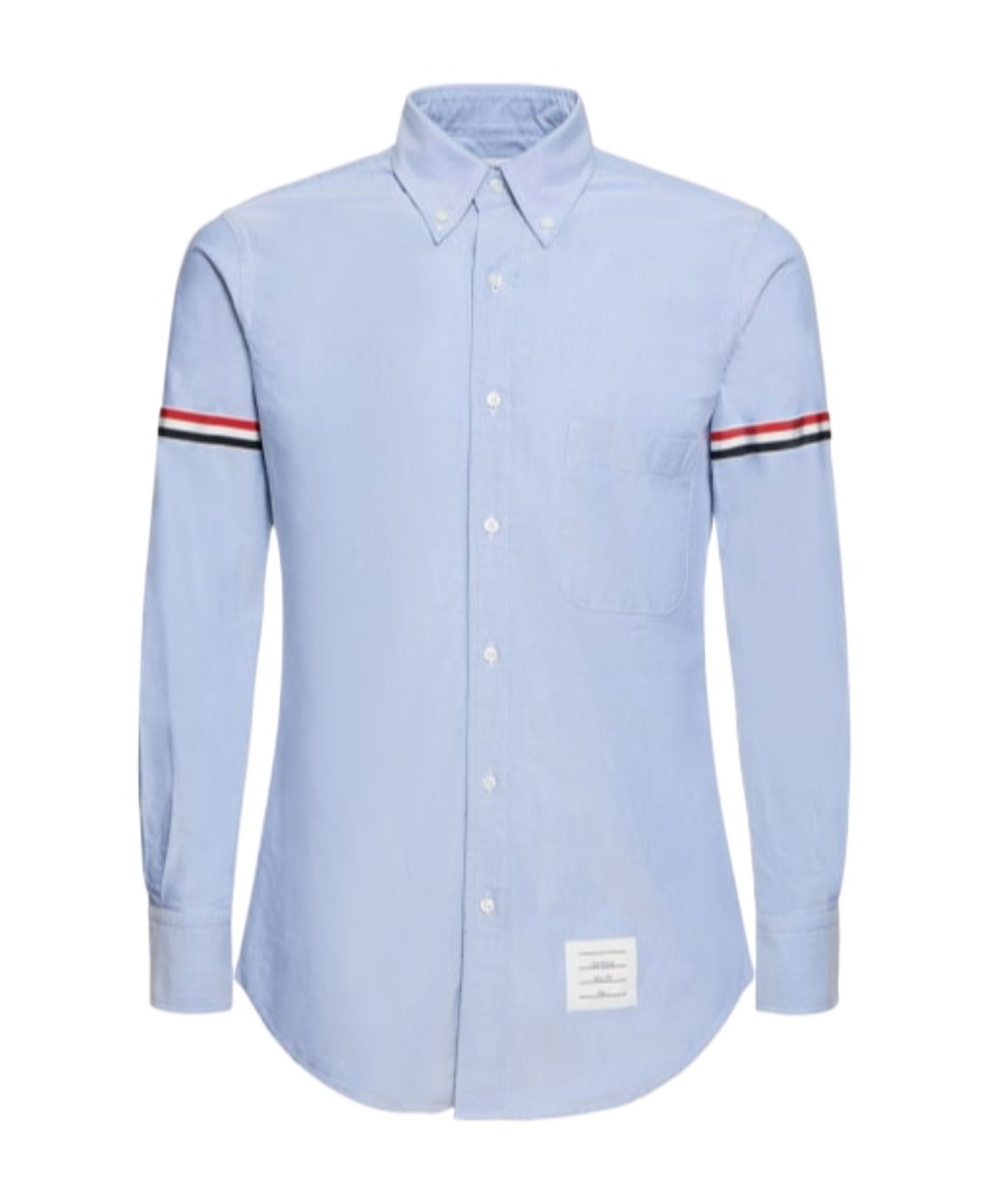 Shop Thom Browne Logo Button Opening And Closing Shirt