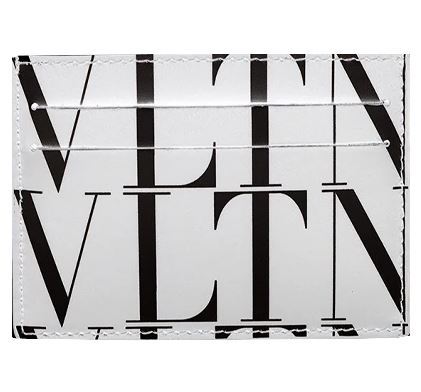 Valentino Stamped Card Holder In White