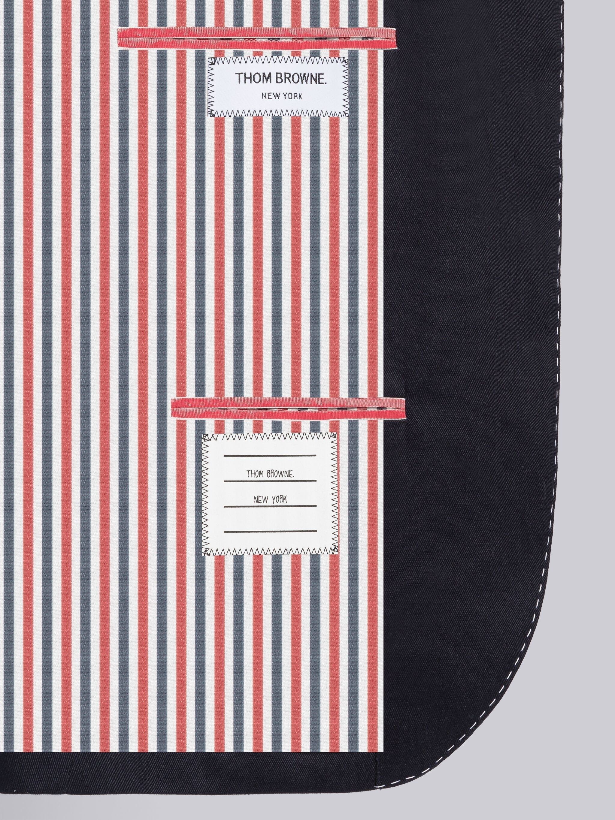 Thom Browne Rwb Stripe Single-breasted Blazer In Black