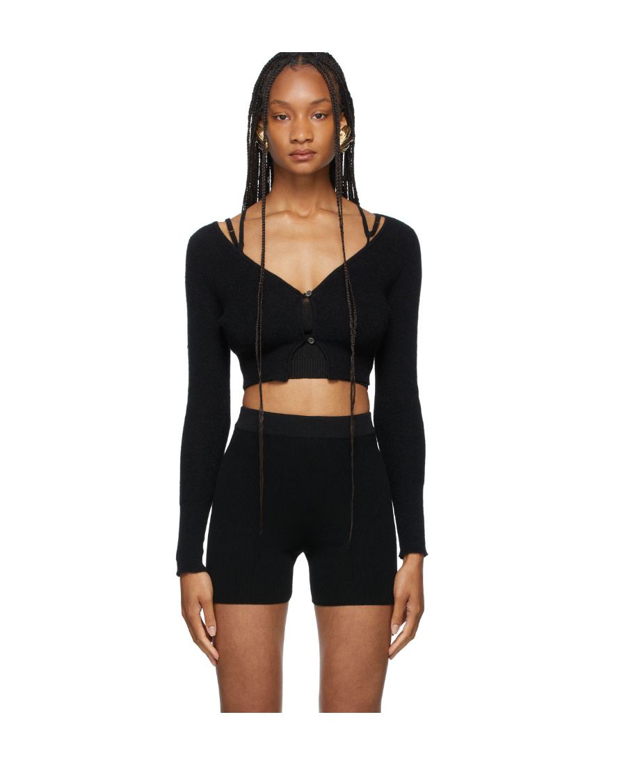 Jacquemus Le Cardigan Alzou Mohair-blend Cardigan In Black