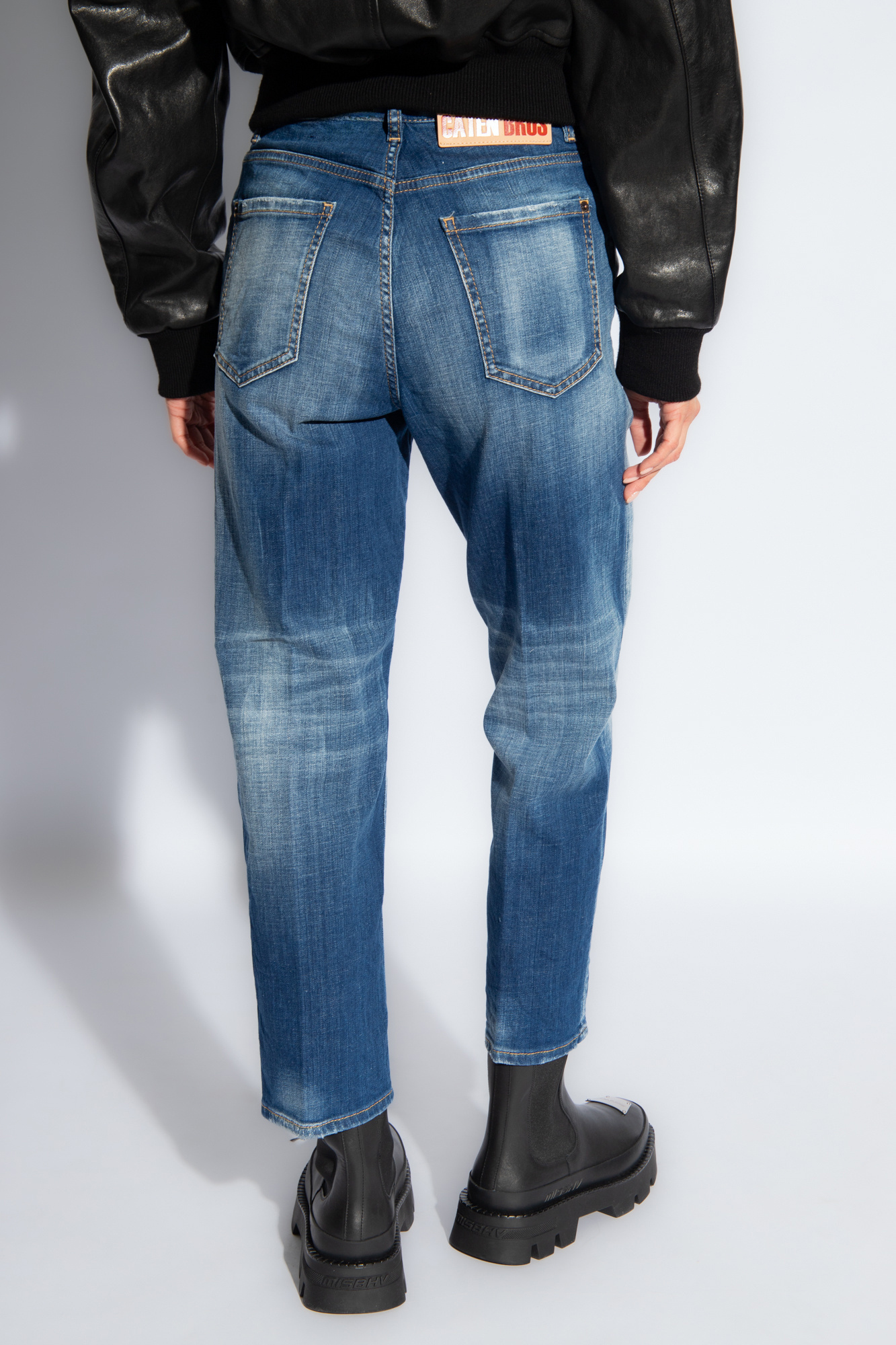 Dsquared2 Boston High-rise Cropped Jeans In Blue