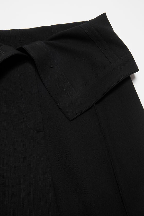 Acne Studios Folded Waist Straight-leg Trousers In Black