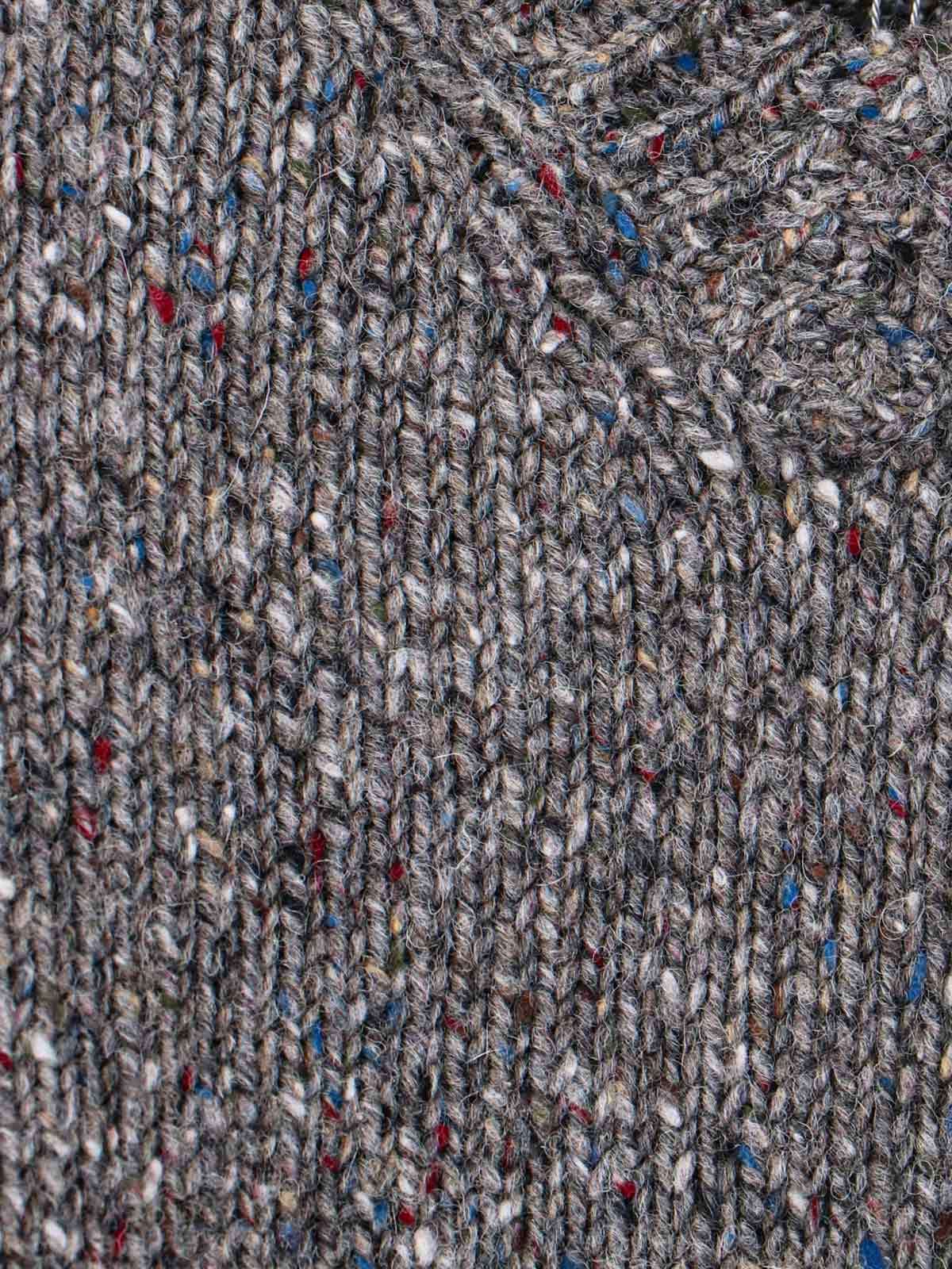 Maison Margiela Textured Knit V-neck Sweater In Shades Of Grey In Gray