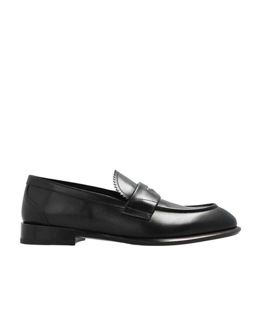 Alexander Mcqueen Coin-embellished Penny Loafers In Black