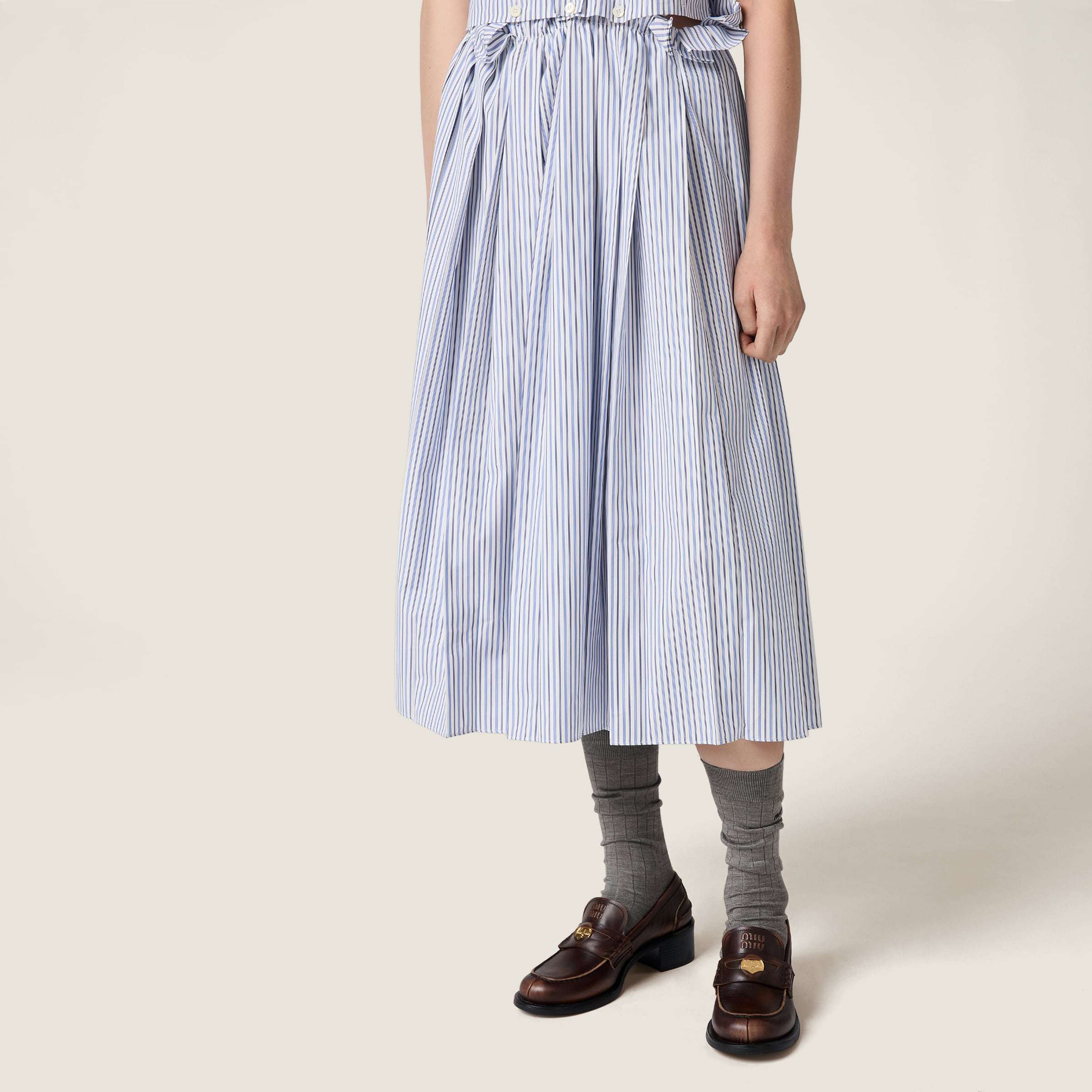 Miu Miu 50mm Leather Band Coin Loafers In Brown