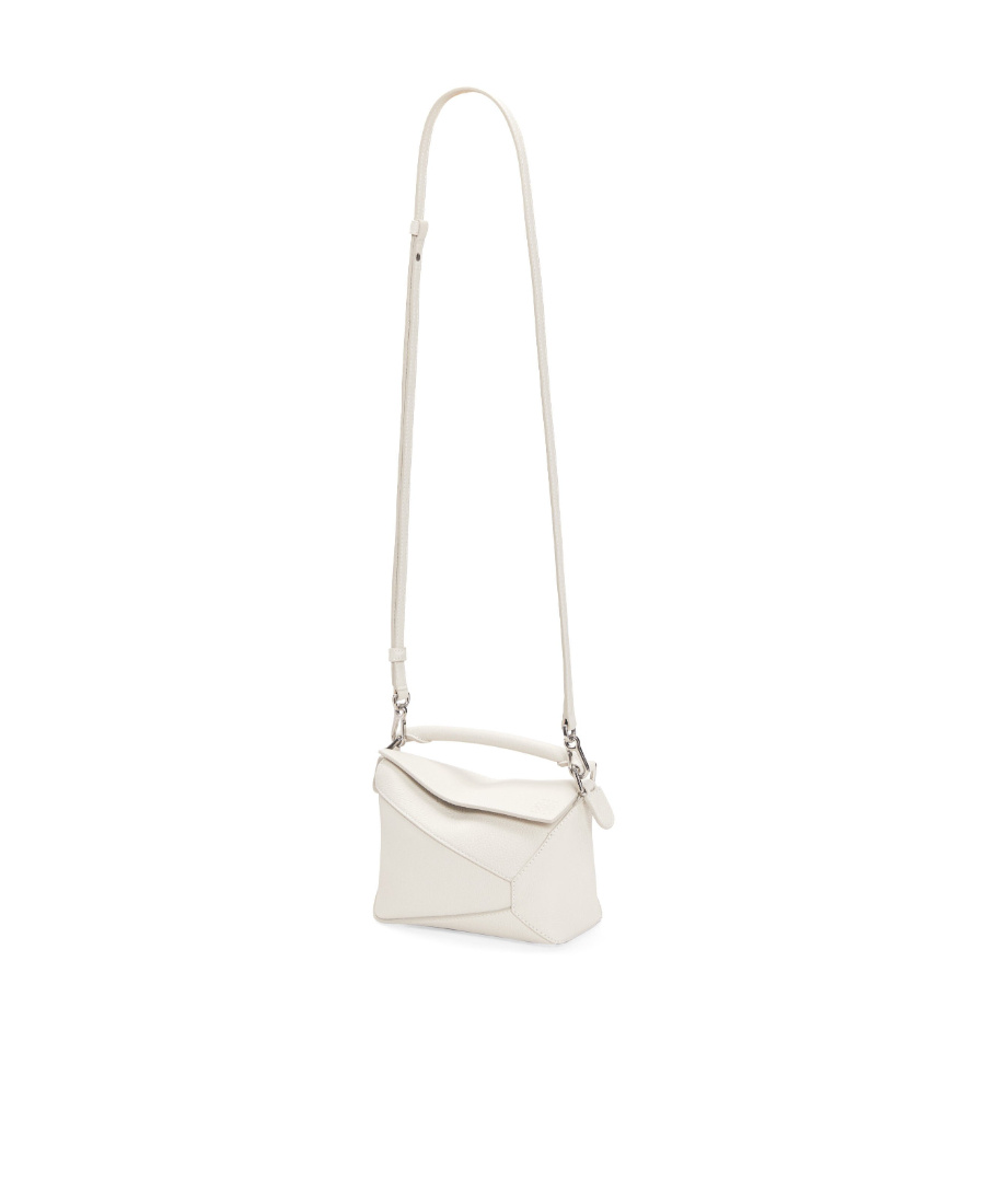Loewe Mini Puzzle Shoulder Bag In White