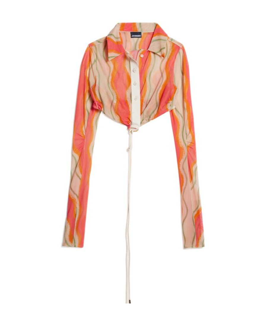 Jacquemus Mesh Long-sleeve Shirt In Nude