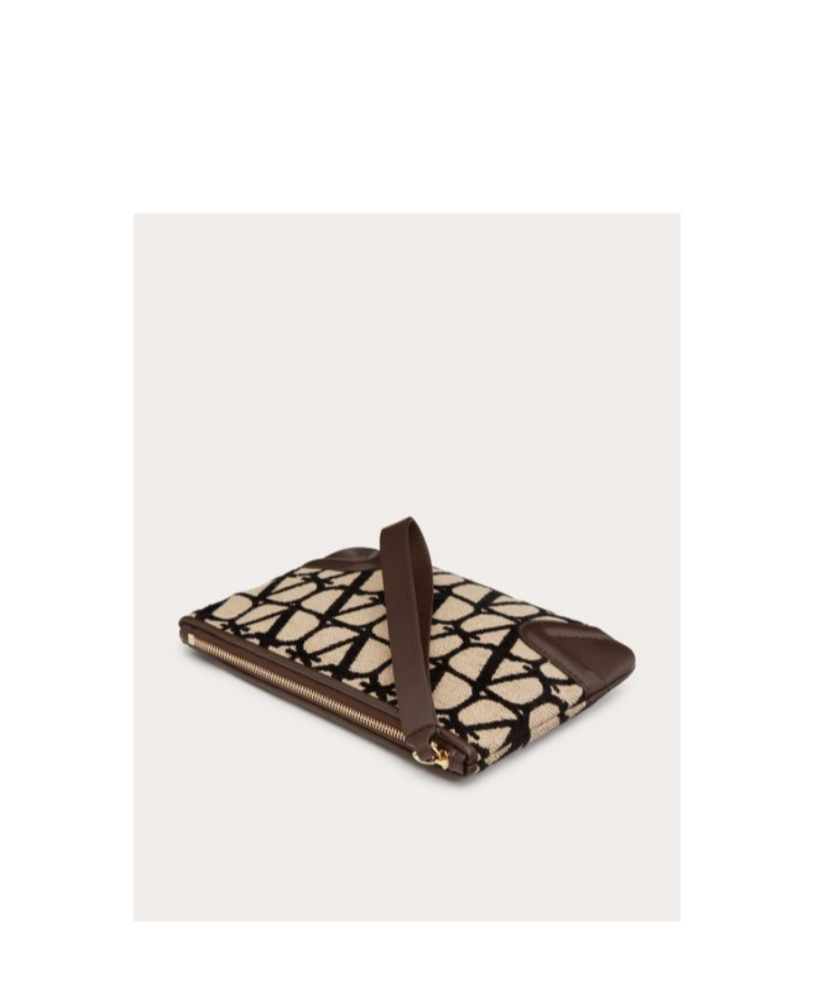 Valentino Toile Iconographe Clutch Bag In Black