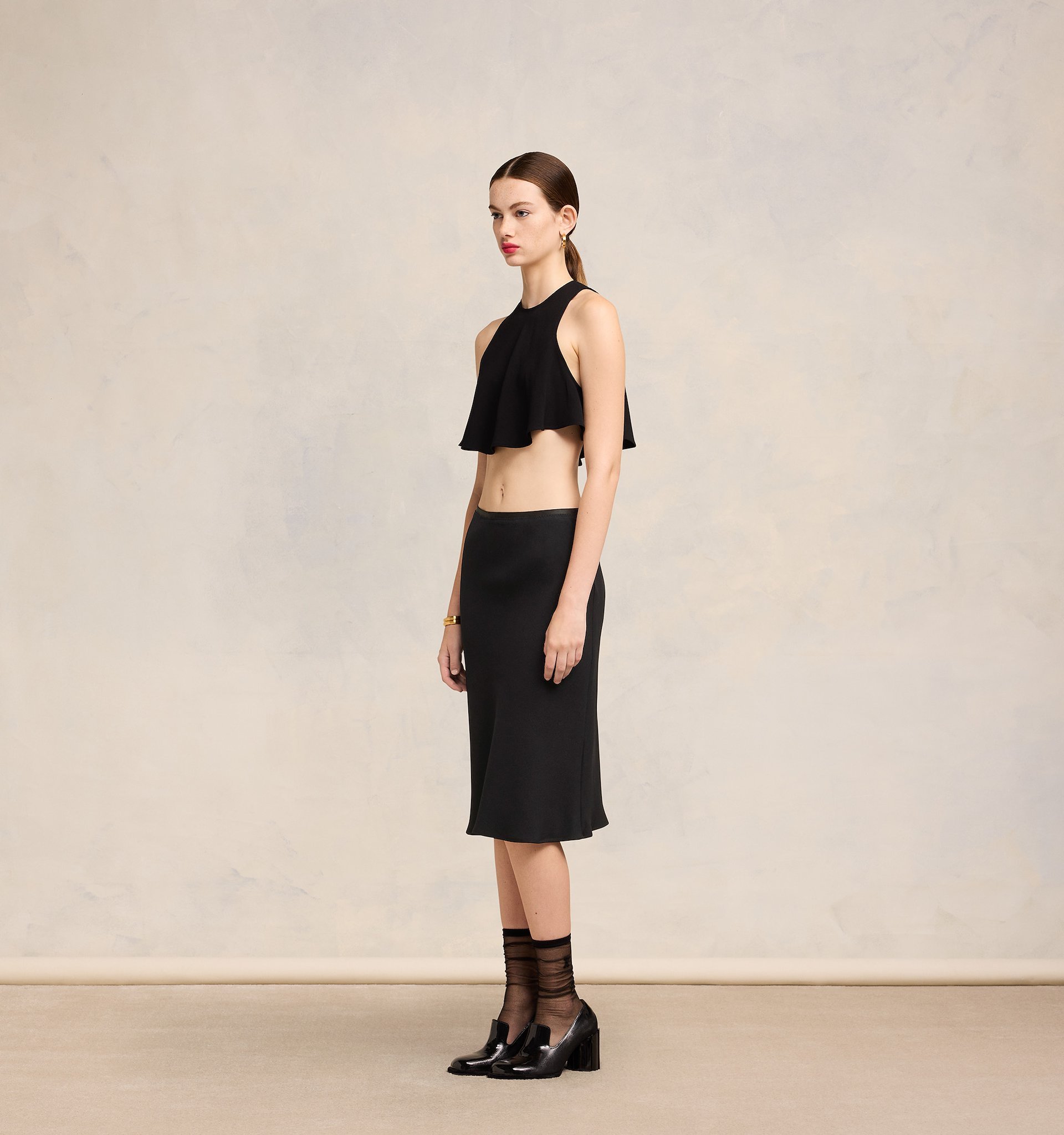 Ami Alexandre Mattiussi Pencil Midi Skirt In Black