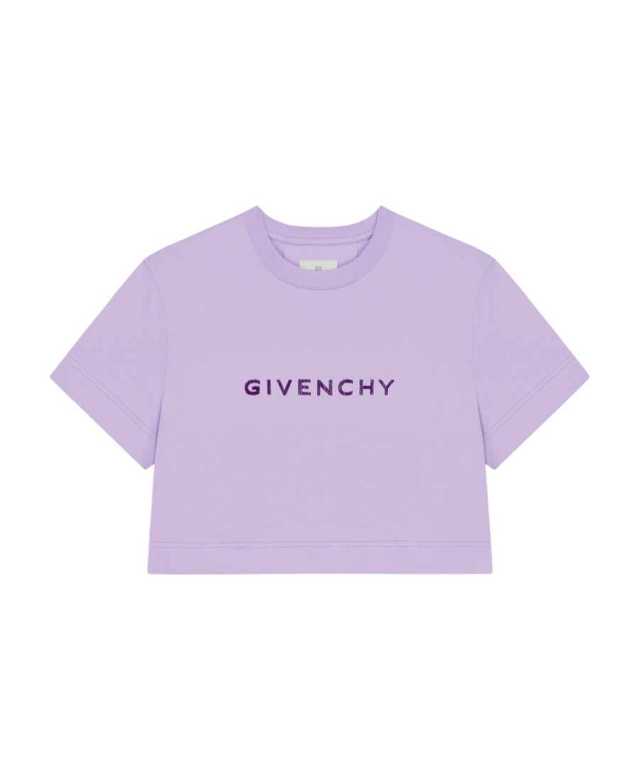 Givenchy 4g Flocked Cotton T-shirt In Purple
