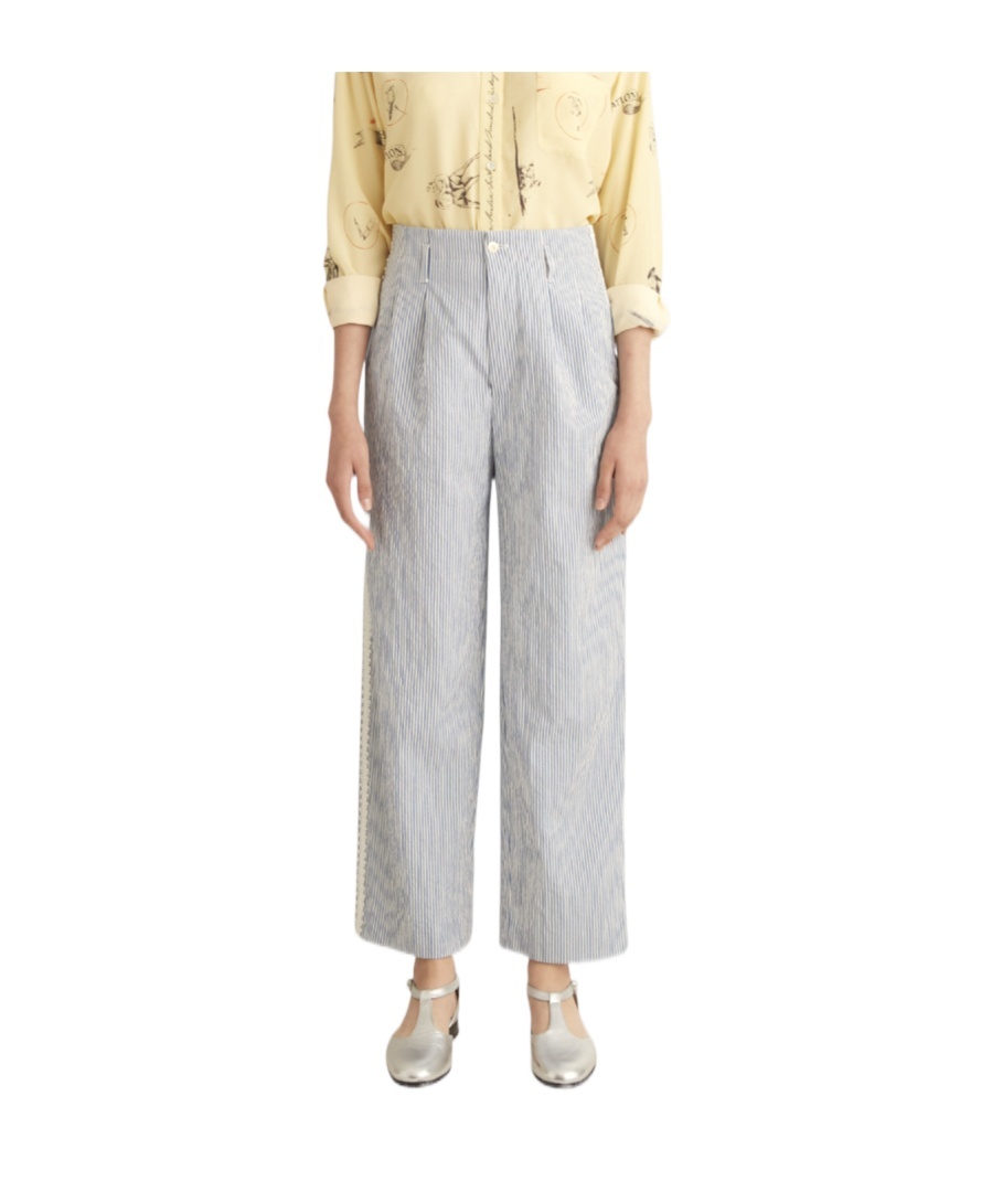 Bode Striped Casual Pants In Gray