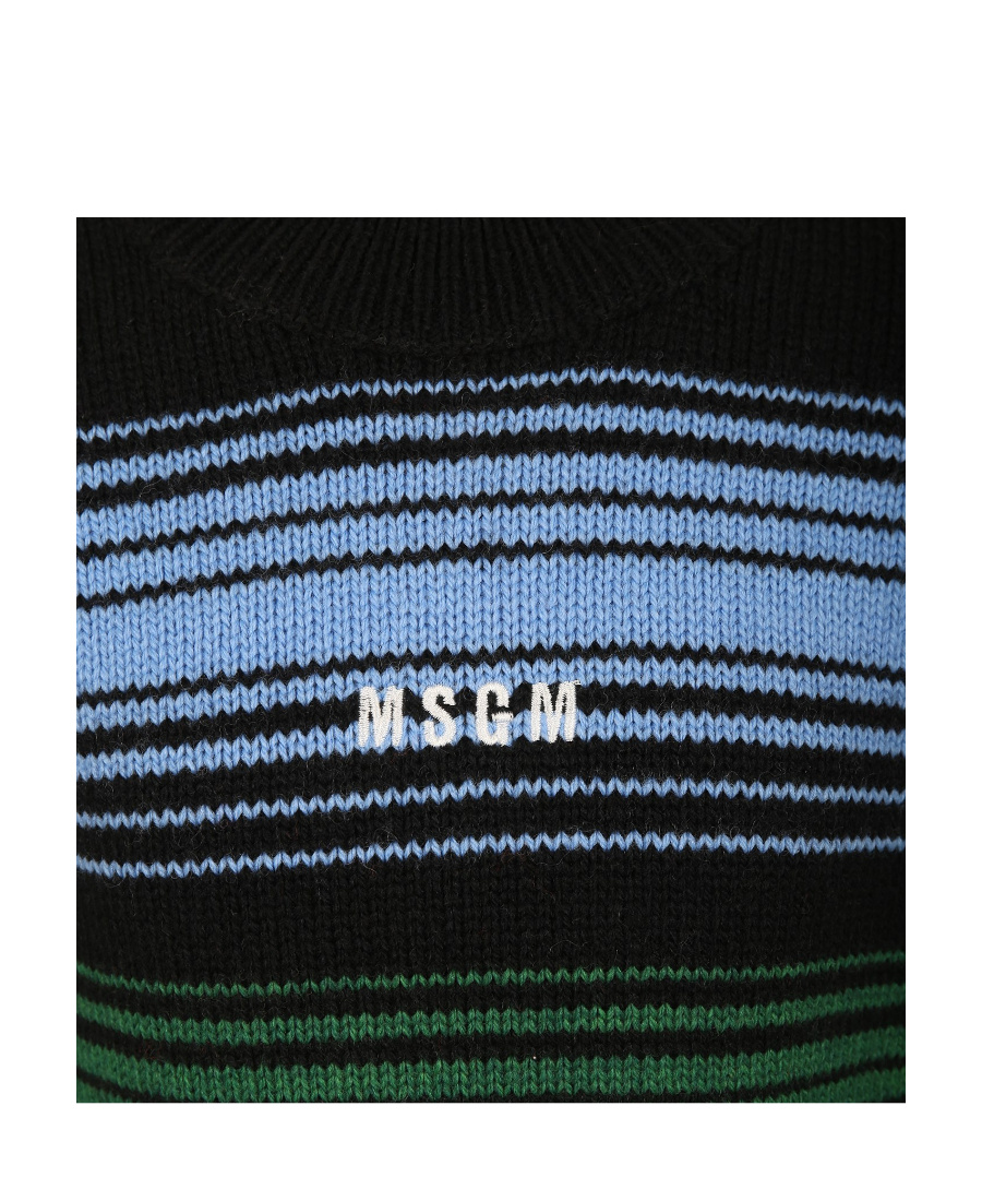 MSGM LOGO-EMBROIDERED RAW-CUT EDGE JUMPER