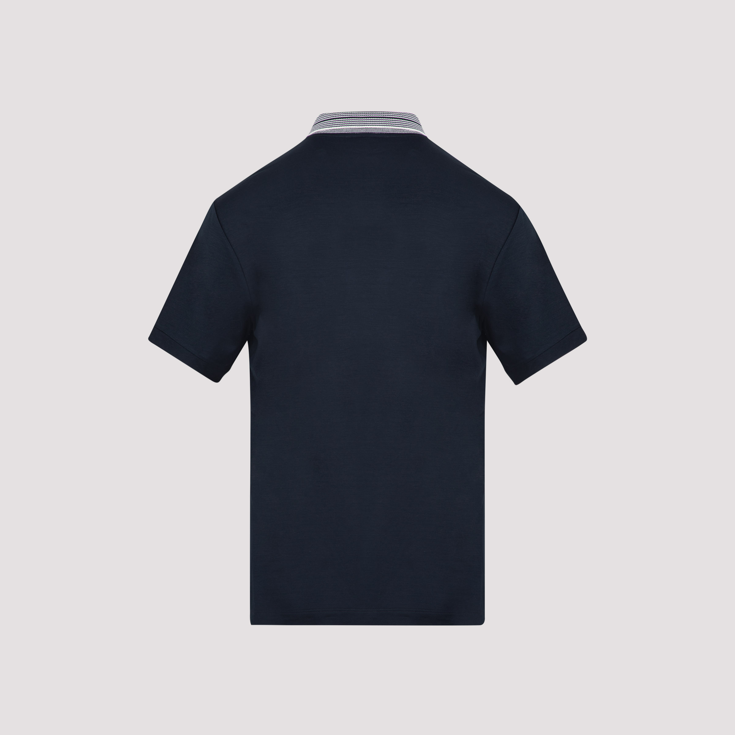 Giorgio Armani Embroidered Logo Polo Shirt In Black