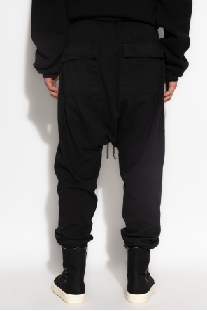 Rick Owens Drkshdw Black Drawstring-waist Drop-crotch Trousers In Black