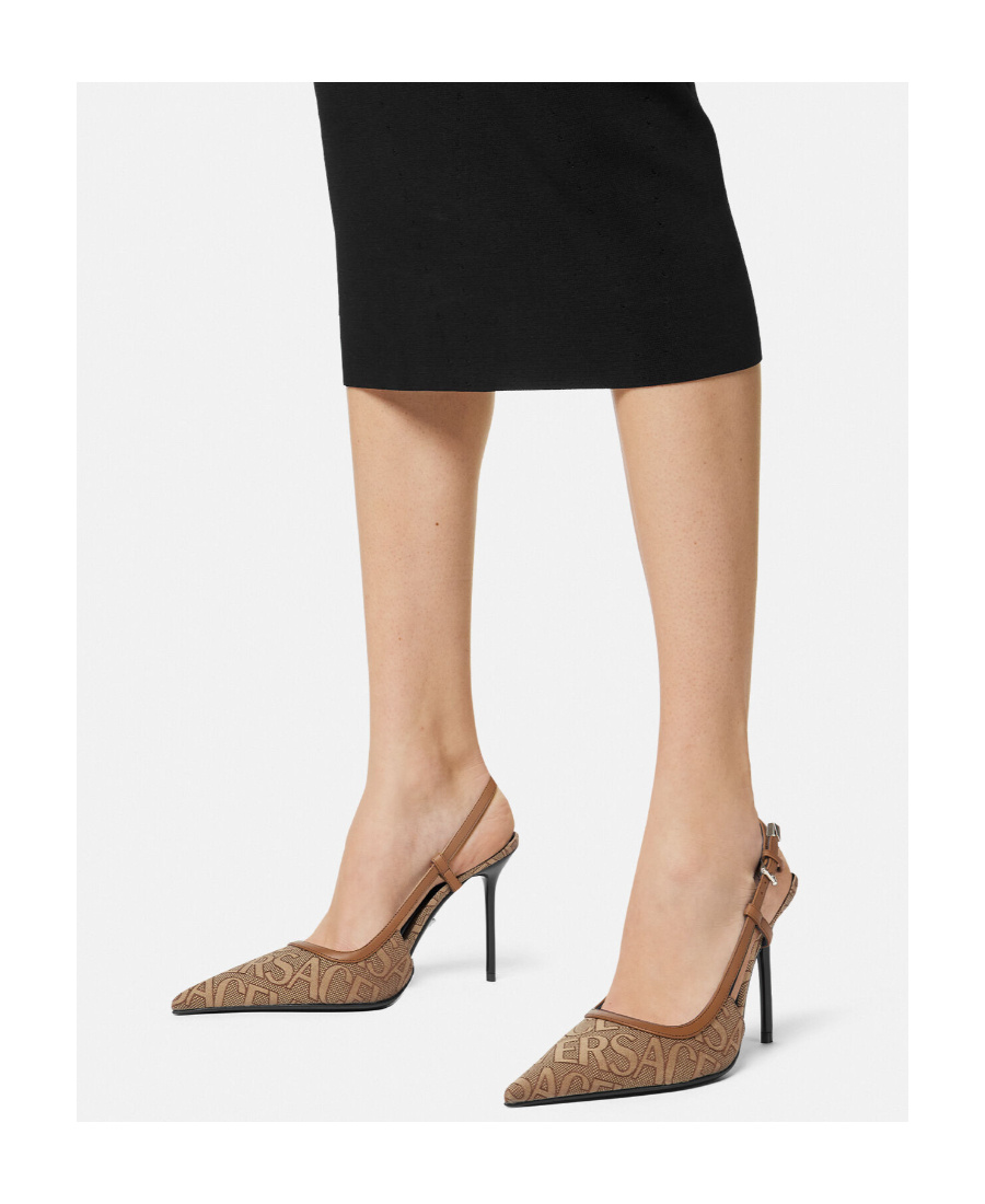 Versace Allover Slingback Pumps In Multicolor