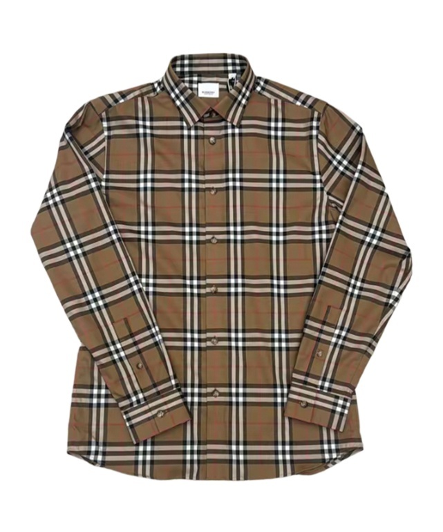 Burberry Plaid Long-sleeved Shirt In Multicolor