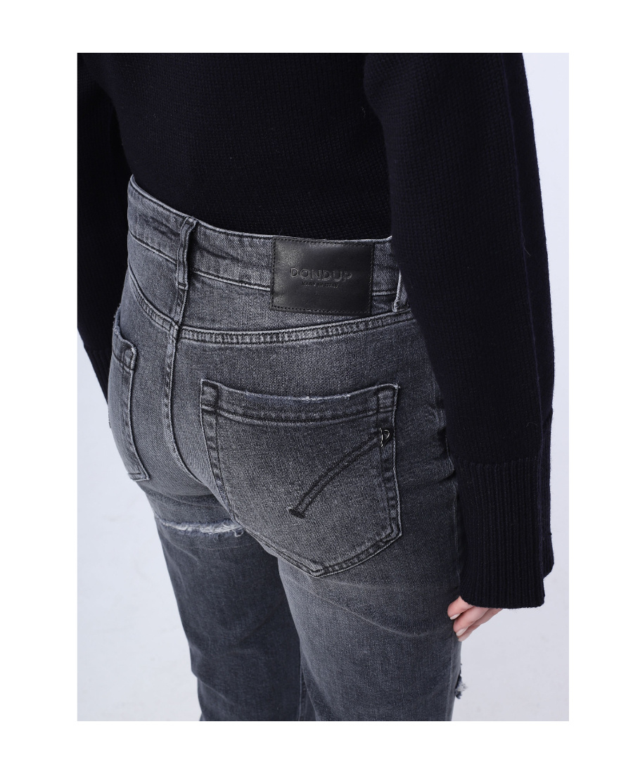 Dondup Belt Ring Jeans In Black