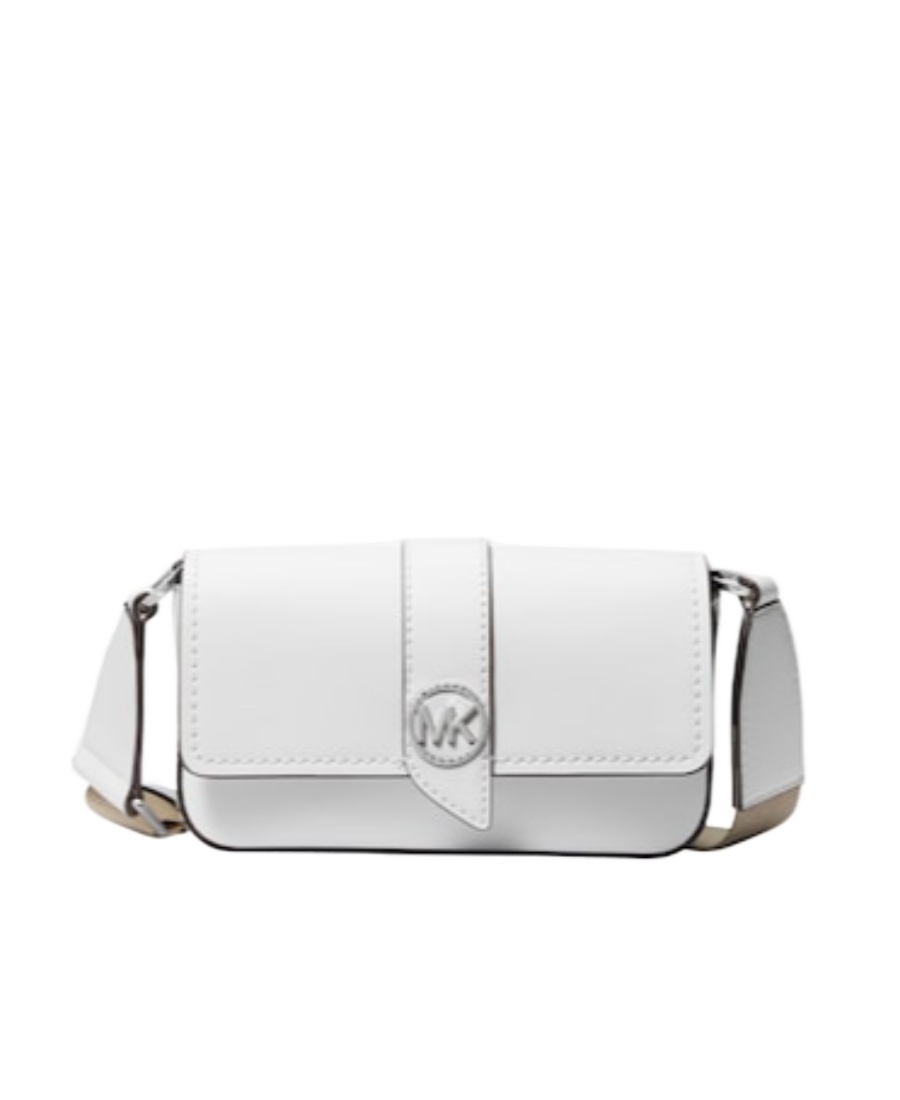 Michael Kors Greenwich Foldover Shoulder Bag In White